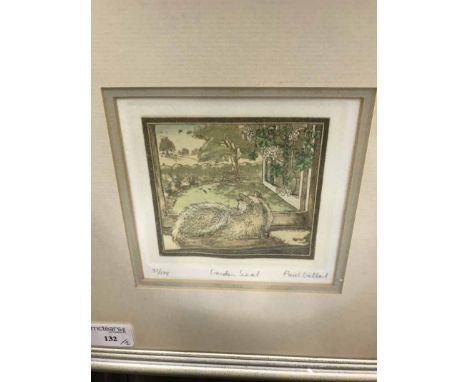 PAUL GILBERTOPEN GATE and GARDEN SEATtwo signed limited edition colour prints10cm x 12cmMounted, framed and under glass. 