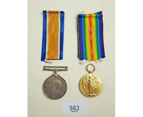 A WWI medal set 'Mutt &amp; Jeff' British War medal and Victory medal - awarded to Pte E R Pilling 25454 - Shropshire Light I