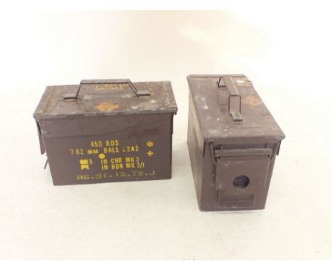 Two military ammunition boxes 450 RDS - 7.62mm ball c.1971