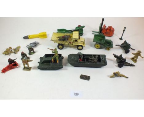 A box of Dinky army and other vehicles