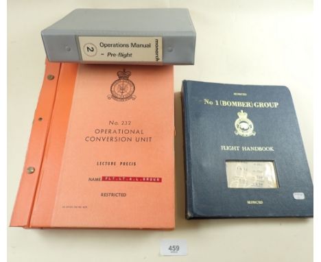 An RAF No 1 Bomber Group Flight Handbook, an RAF Operational Conversion Unit handbook, and a Monarch Operations manual