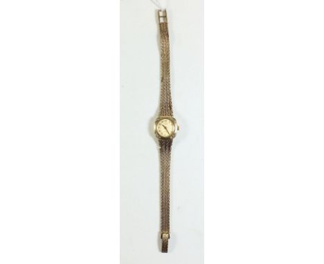 A 9 carat gold Rotary ladies wrist watch with diamond set dial 24g total weight