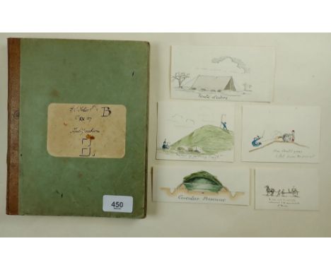 An interesting hand written Public Service soldiers manual detailing digging of trenches, tools, gun placements etc with wate