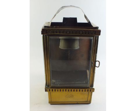 A 19th century brass Masthead light by JE + H Player, Bingley Works, Birmingham