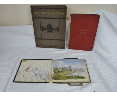 Sketch Book.&nbsp;&nbsp;Late Victorian sketch book (sold by C. E. Clifford, Piccadilly) containing a number of watercolour to