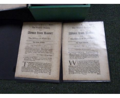 (CARE HENRY). Langley Curtis, publisher. A&nbsp;large collection of original issues of 17th century anti-papist "Newsbooks".&