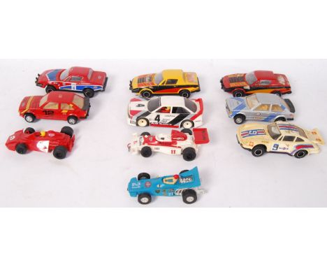A collection of 10x original loose Scalextric cars to include; Ford racers, Texaco racers, F1 style racing cars, etc. &nbsp;