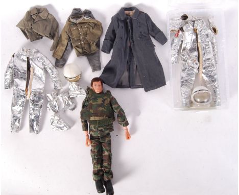 A collection of original 1960's/70's Action Man &amp; accessories to include; astronaut suits, Action Man with army uniform, 