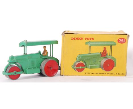 An original vintage Dinky diecast model Aveling- Barford Diesel Roller 251. Within its original box.&nbsp;