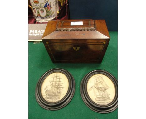 A 19th century mahogany tea caddy