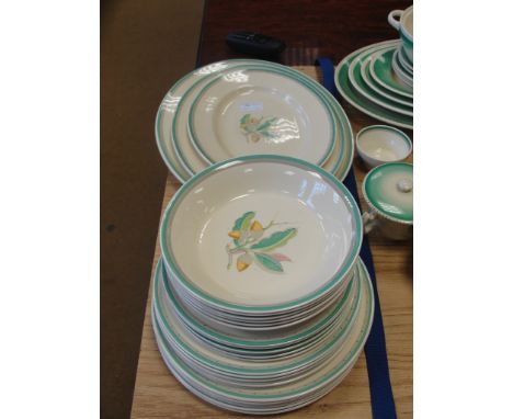 A Susie Cooper 'Acorn' pattern dinner service to inc platters, plates etc (27)