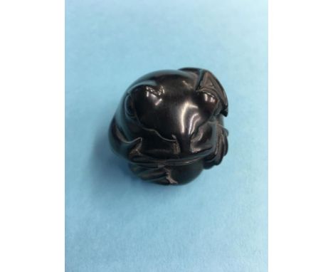 Carved hardwood netsuke