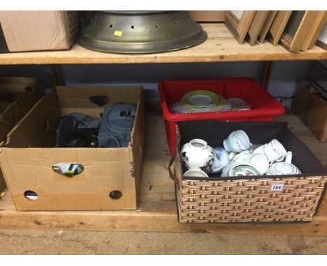 Assorted china, a Tom Tom, camera etc.