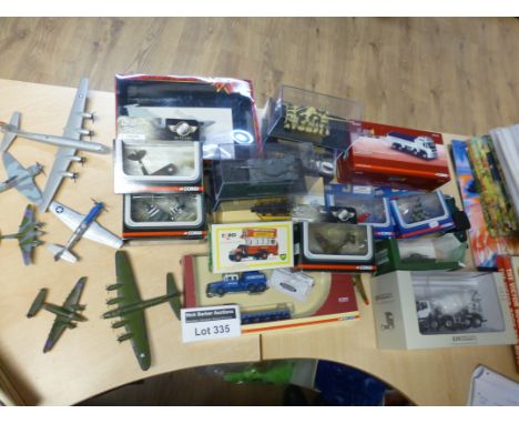 Die-cast : Large box of die-cast - mostly aeroplanes, Corgi Aviation Archive unboxed with stands - tanks etc, large lot.
