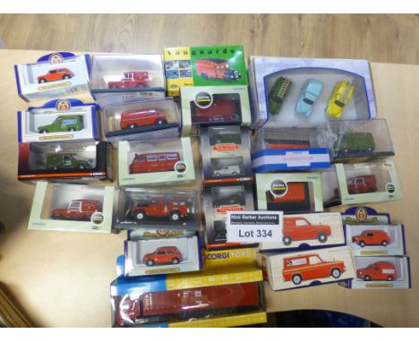 Die-cast : Box of modern boxed die-cast, incl Vanguard, Corgi, Trackside, Oxford - many Royal Mail different car makes.