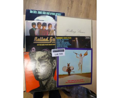 Records : Rolling Stones x 7 UK early pressings - Ya-Ya's, Gimme Shelter, Beggars, Tattoo etc, sleeves vg+/vinyls some exc co