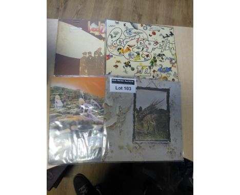 Records : Led Zeppelin 3 & 4 UK Atlantic green/red labels, exc and early UK pressing of 'Houses of the Holy' (exc) and early 