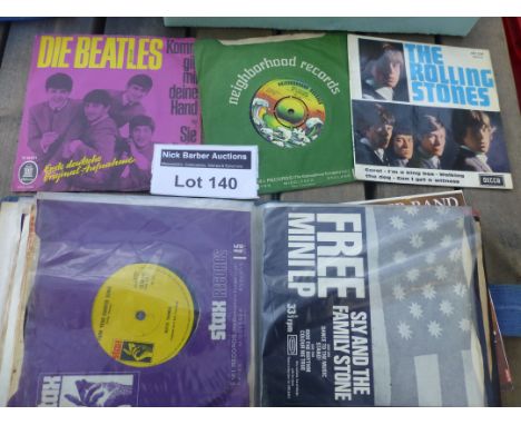 Records : Nice selection of singles, incl Beatles, German Label, Rolling Stones EP, Germany, nice lot.