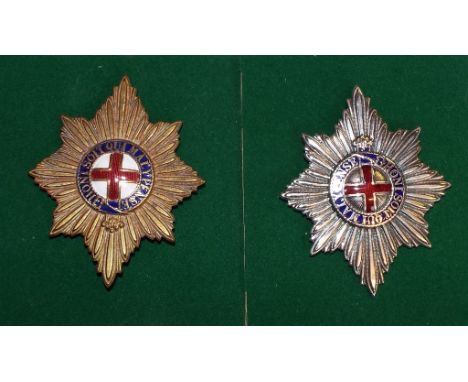 A Coldstream Guards Officers Pagri, with enamel centre, and another, ordinary ranks (2)