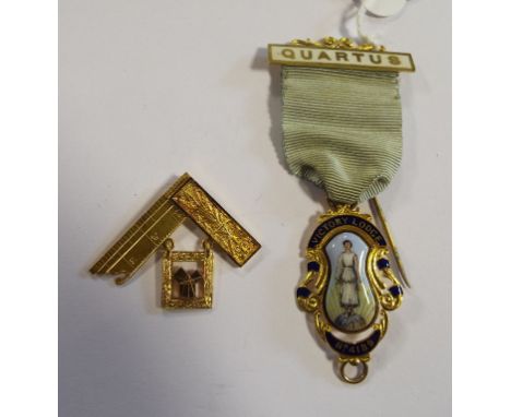 An 18ct gold and enamel Masonic Victory Lodge medallion