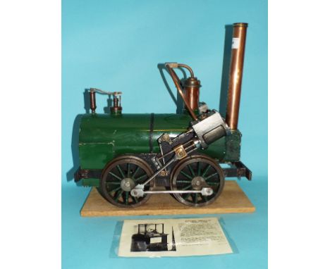 A Railway Servants Orphanage type model engine, with a green painted boiler, 37.5 cm high