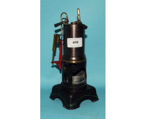 A Bing vertical steam engine, 21 cm high