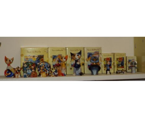 A collection of Goebel Rosina Wachtmeister cats, and similar items, mostly boxed (qty)