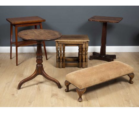 A small group of occasional furniture to include a Georgian oak tilt top occasional tripod table, 59cm diameter; a 19th centu