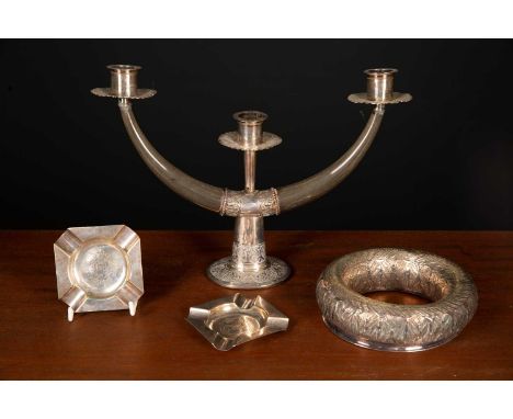 Two Adie Brothers Limited silver ashtrays one inscribed 'Glider Pilot Regiment', the other 'Royal Engineers', both with marks