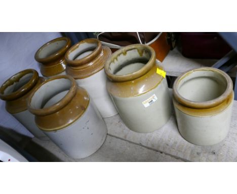 Six stoneware utensil jars 