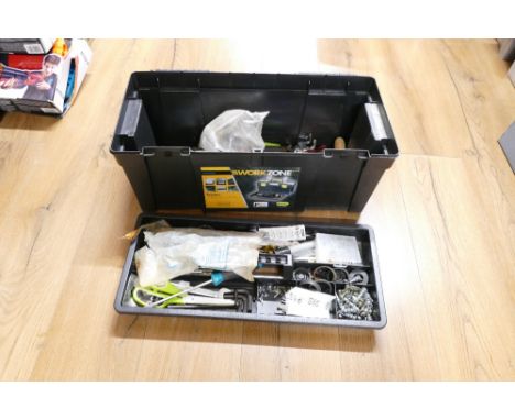 Toolbox containing spanners, screwdrivers etc