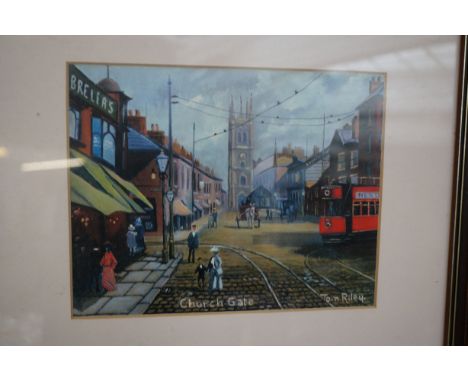 Tom Riley print church gate Bolton 