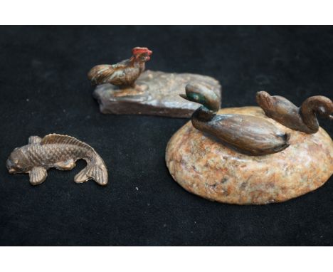 3x Bronze figures 