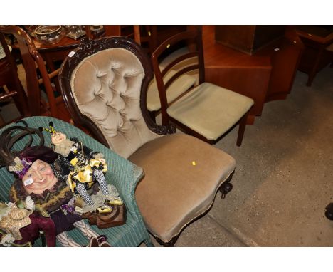 A Victorian button back nursing chair 