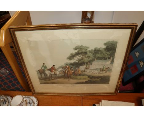 La Chassau Renard, coloured fox hunting print 