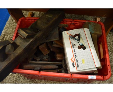 A selection of vintage woodworking planes etc