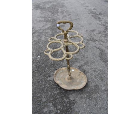 AN Art Nouveau style brass stick stand