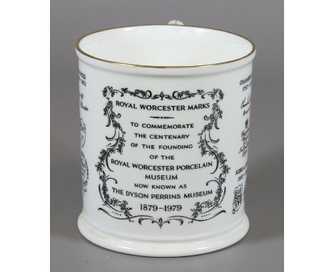 A commemorative Royal Worcester tankard designed by Peter Ewence. In memoration of the centenary of the Worcester Porcelain M