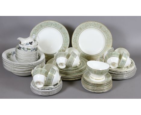 A Royal Doulton English Renaissance part tea service and other Royal Doulton wares in the burgundy and almond willow designs,
