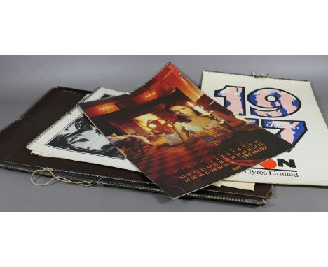 A collection of 1970's Dunlop, Parelli and Avon calendars