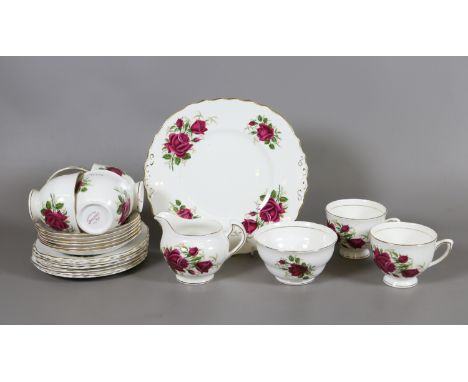 A Colclough part tea service decorated with roses.