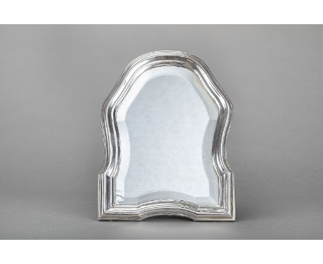 Silver and wood table mirror, Vienna 1777; hallmarked; glass chip. Dimensions: 28x20.5cm