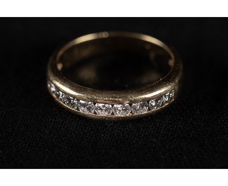 Gold Ring 750 with 9 Diamonds 0,4 carat,