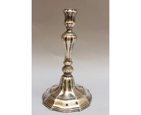 Silver candle stick. Belgium, Brussels before 1750, master signed H. D. P.; 362g; four hall marks. 22.5cm