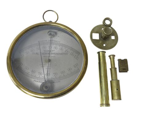 A collection of Victorian brass scientific instruments, comprising a small microscope by Casartelli of Manchester, a miniatur
