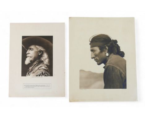 A photographic print of a Navajo Indian, signed 'C J J Ford' in pencil, 34.5 by 27.5cm, together with one of Buffalo Bill. (2