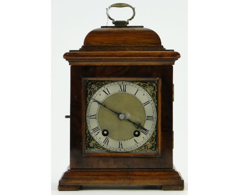 A mahogany 2-train bracket clock,
height 9".