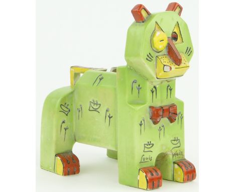 A Louis Wain Cubist cat design vase 
A/F length 7" height 8"