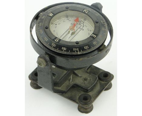 A Swedish Silva boat compass,
on gimballed stand,main compass 3.5" across, height 4"
