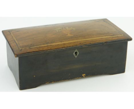 A 19th century Swiss musical box, 
playing 4 airs on a 4.5" cylinder, case width 12"
